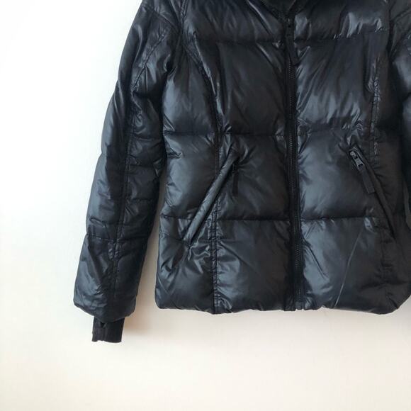 S13 NYC Black Shiny Down Puffer Coat - Picture 2 of 8